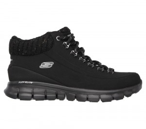 Women Skechers Synergy - Winter Nights Boots Black USA | 9247-QIUSY