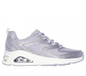 Women Skechers Tres-Air Uno - Glit-Airy Wedges Lavender Purple USA | 5318-MRCBL