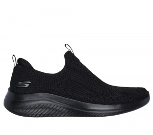 Women Skechers Ultra Flex 3.0 - All Momentum Slip On Shoes Black USA | 0521-HDZVL