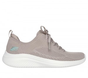 Women Skechers Ultra Flex 3.0 - Daily Choice Sneakers Taupe Brown USA | 0428-WMCVA