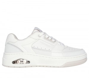 Women Skechers Uno Court - Courted Style Lace Up Shoes White USA | 0584-YBISZ