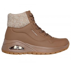 Women Skechers Uno Rugged - Darling Days Boots Mocha Brown USA | 4872-DWEIA