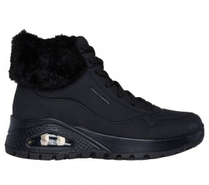 Women Skechers Uno Rugged - Fall Air Boots Black USA | 9713-CBRES