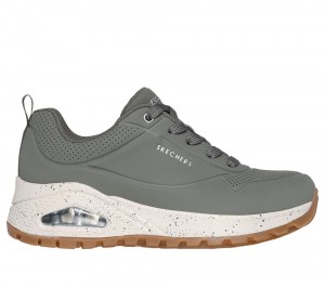 Women Skechers Uno Rugged - Spotted Terrain Sneakers Olive USA | 7206-GCOFQ