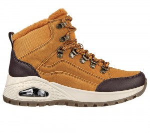Women Skechers Uno Rugged - Winter Feels Boots Wheat Brown USA | 9765-AHYES