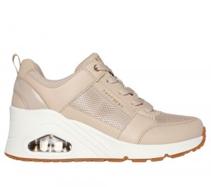 Women Skechers Uno Wedge - Everything Nice Wedges Natural White USA | 1653-TGKBO