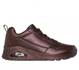 Women Skechers Uno - Galactic Gal Lace Up Shoes Chocolate Brown USA | 2769-UBKOI