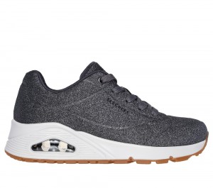 Women Skechers Uno - Glitter Bomb Wedges Pewter Grey USA | 2975-NLJFI