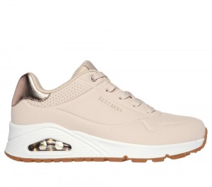 Women Skechers Uno - Golden Air Lace Up Shoes Natural White USA | 0425-XOVIY