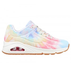 Women Skechers Uno - Hyped Hippie Wedges White / Multicolor USA | 1534-FMPCB