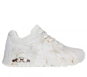 Women Skechers Uno - Marble Marvel Sneakers Off White USA | 1483-TZMEG
