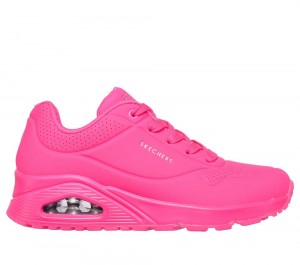 Women Skechers Uno - Night Shades Lace Up Shoes Hot Pink USA | 5389-DJETY