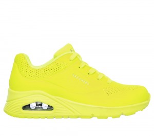 Women Skechers Uno - Night Shades Wedges Neon Yellow USA | 0678-BHNYT