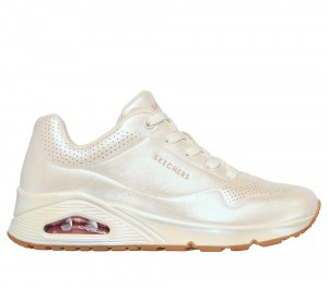 Women Skechers Uno - Pearl Queen Lace Up Shoes White USA | 6184-YZGRX