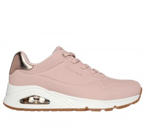Women Skechers Uno - Shimmer Away Wedges Blush Pink USA | 9257-QPYXZ
