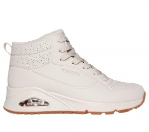 Women Skechers Uno - Stand High Boots Off White USA | 9036-YVCHP