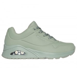 Women Skechers Uno - Stand on Air Lace Up Shoes Sage Turquoise USA | 2591-XLZCG