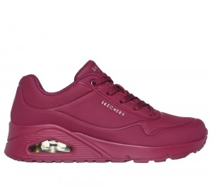 Women Skechers Uno - Stand on Air Lace Up Shoes Plum Purple USA | 9278-NSWLJ