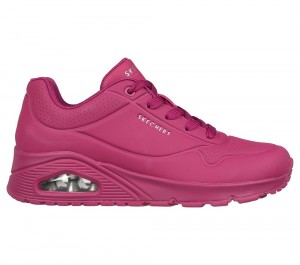 Women Skechers Uno - Stand on Air Lace Up Shoes Magenta Purple USA | 1786-ZABIV