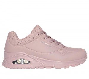 Women Skechers Uno - Stand on Air Lace Up Shoes Light Mauve USA | 5206-XGCZK