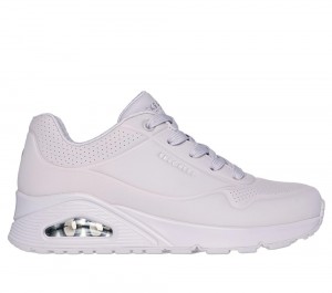 Women Skechers Uno - Stand on Air Lace Up Shoes Lavender Purple USA | 5037-QVMXP