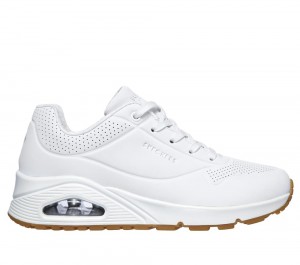 Women Skechers Uno - Stand on Air Wedges White USA | 5690-RXFAZ
