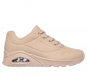 Women Skechers Uno - Stand on Air Wedges Sand Khaki USA | 1367-NSUQO