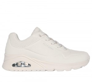 Women Skechers Uno - Stand on Air Wedges Off White USA | 7340-HAFVL