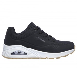 Women Skechers Uno - Stand on Air Wedges Black USA | 9425-HDPFL