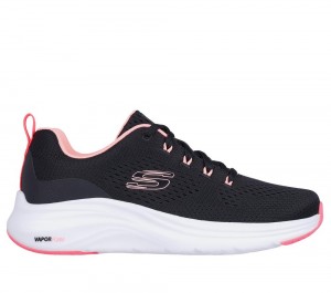Women Skechers Vapor Foam - Fresh Trend Lace Up Shoes Black / Pink USA | 9542-NFXEK