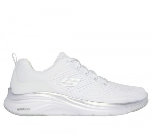 Women Skechers Vapor Foam - Midnight Glimmer Sneakers White / Silver USA | 1623-PTYWB