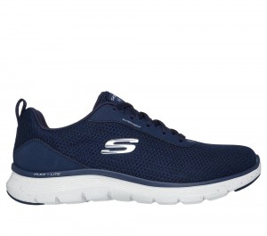 Women Skechers Waterproof: Flex Appeal 5.0 - Fresh Trek Lace Up Shoes Navy USA | 1605-QVPJH