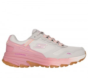 Women Skechers Waterproof: GO RUN Trail Altitude 2.0 Sneakers Natural / Pink USA | 3401-RLNMO