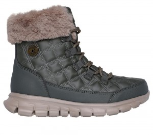 Women Skechers Waterproof: Synergy - Pure Wonder Lace Up Shoes Olive USA | 5082-BGCDF