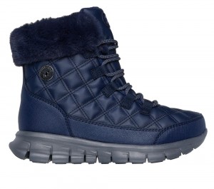 Women Skechers Waterproof: Synergy - Pure Wonder Lace Up Shoes Navy USA | 8269-QULIE