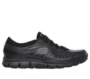 Women Skechers Work: Eldred SR Work Shoes Black USA | 8214-ZQRBD