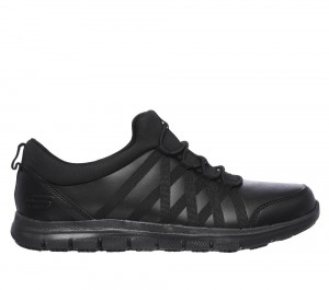 Women Skechers Work Relaxed Fit: Ghenter - Dagsby SR Work Shoes Black USA | 4310-EVUDR