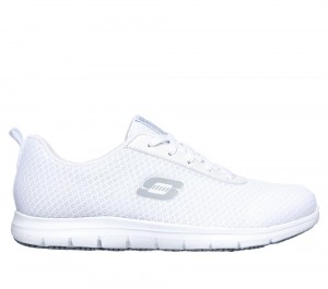 Women Skechers Work Relaxed Fit: Ghenter - Bronaugh SR Sneakers White USA | 9320-FXBJS