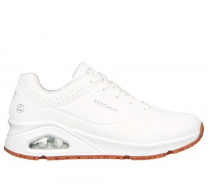 Women Skechers Work: Uno SR Work Shoes White USA | 1056-UGTRN