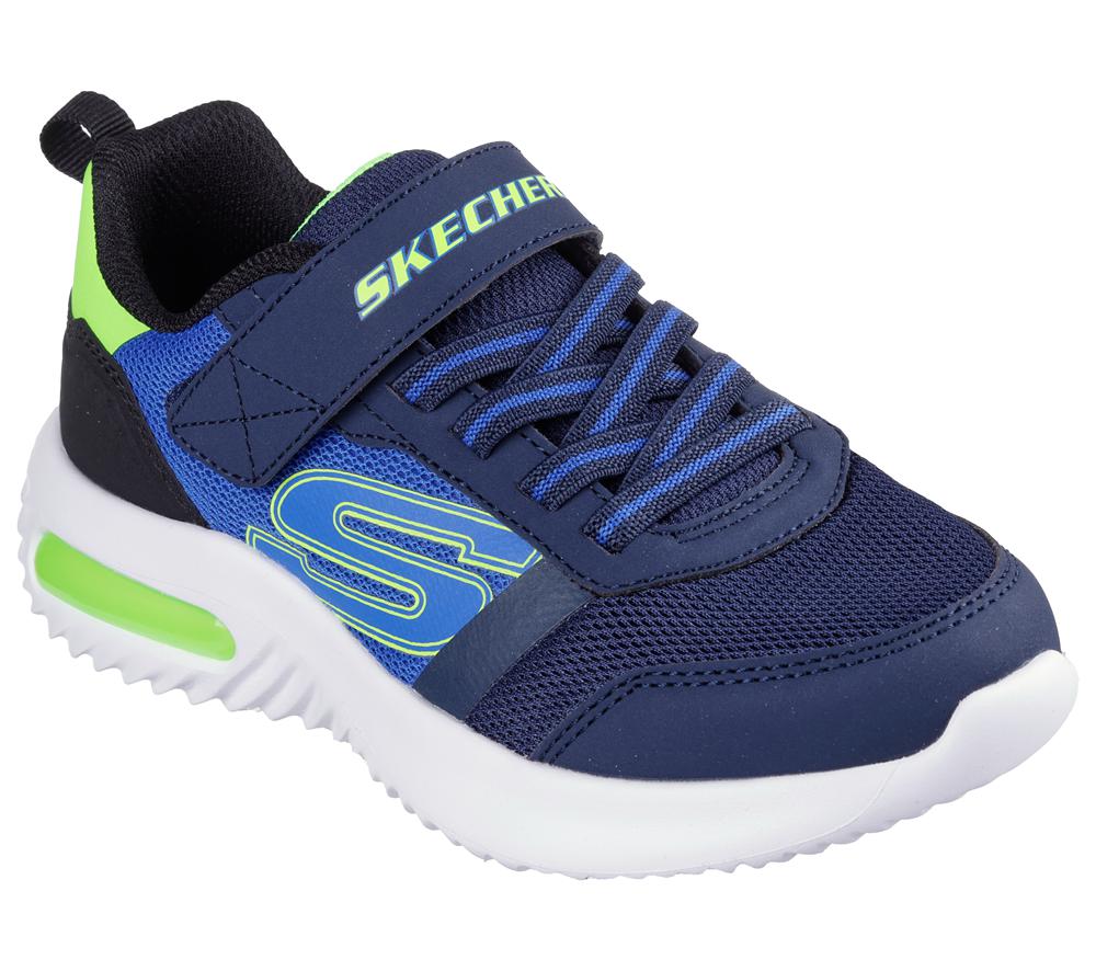 Boys's Skechers Bounder-Tech - Ultravoid Slip On Shoes Navy / Lime  USA |  2096-LJNQX