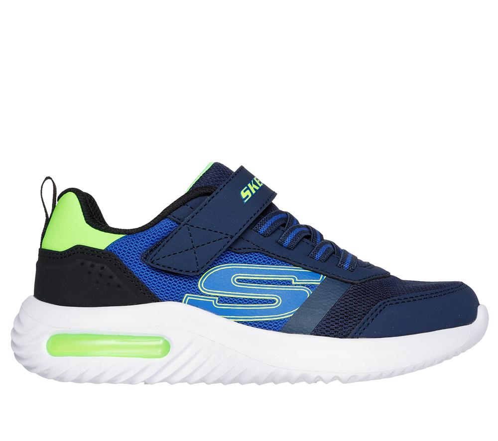 Boys\'s Skechers Bounder-Tech - Ultravoid Sneakers Navy / Lime  USA |  2430-QCXGL
