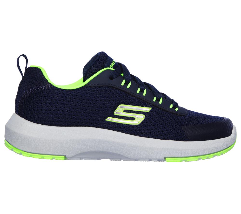 Boys's Skechers Dynamic Tread - Nitrode Lace Up Shoes Navy / Lime  USA |  1746-YSPNC