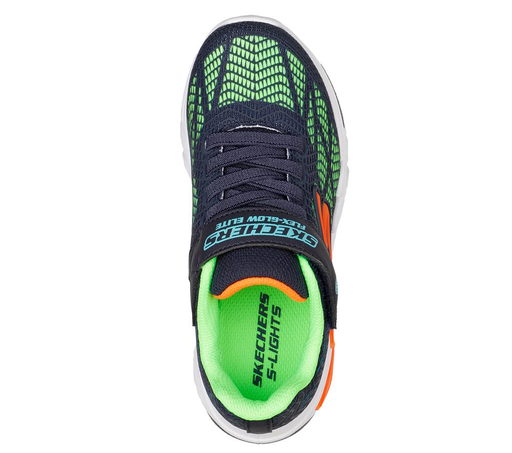 Boys's Skechers Flex-Glow Elite - Vorlo Light Up Sneakers Navy / Multicolor  USA |  6385-LFZND