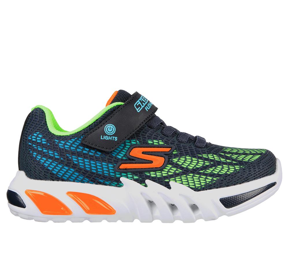Boys\'s Skechers Flex-Glow Elite - Vorlo Light Up Sneakers Navy / Multicolor  USA |  6385-LFZND