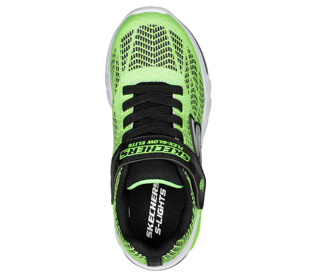 Boys's Skechers Flex-Glow Elite - Vorlo Light Up Sneakers Lime / Black  USA |  9786-UWFKL