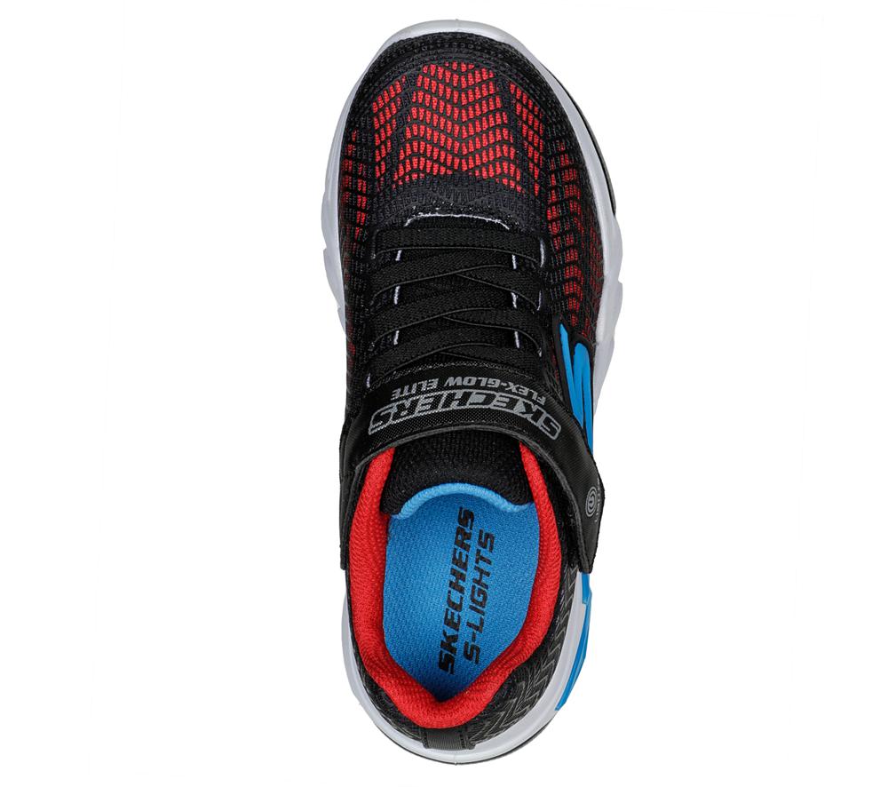Boys's Skechers Flex-Glow Elite - Vorlo Sneakers Black / Red / Blue  USA |  3276-ZKJXP