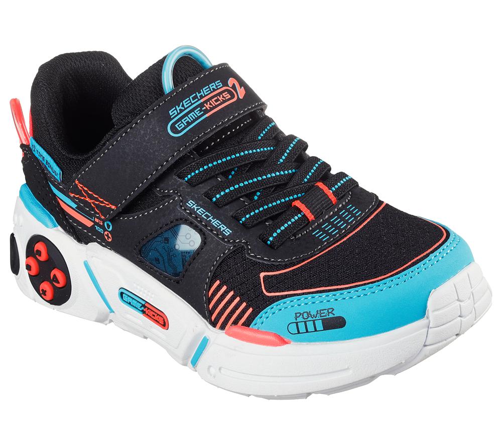 Boys's Skechers Game Kicks: Gametronix 2.0 Sneakers Black / Multicolor  USA |  3451-ASCJZ