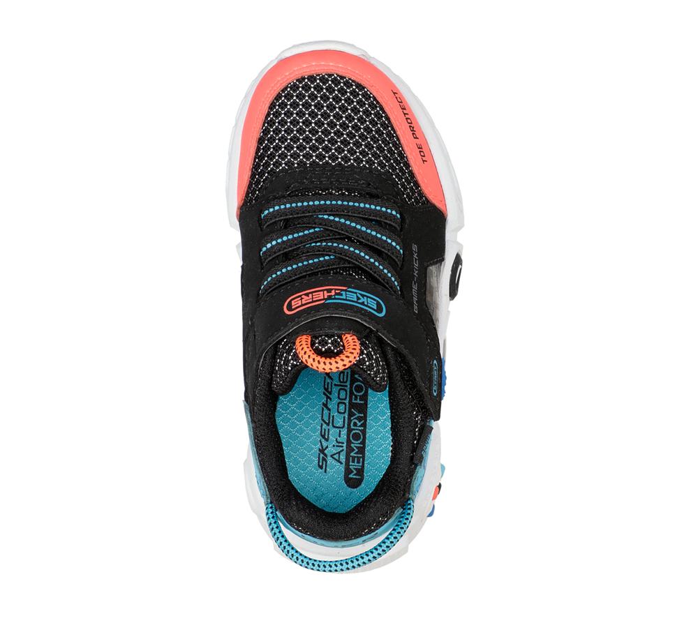 Boys's Skechers Game Kicks: Lil Gametronix Slip On Shoes Black / Multicolor  USA |  6724-SMACK