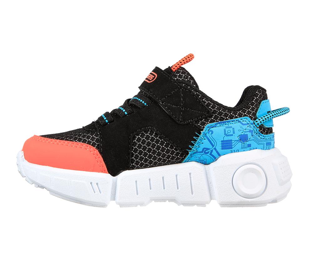 Boys's Skechers Game Kicks: Lil Gametronix Slip On Shoes Black / Multicolor  USA |  6724-SMACK