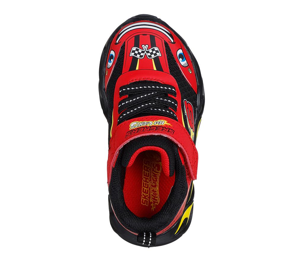 Boys's Skechers Hot Lights: Thermo Flash - Wheel Buddies Slip On Shoes Red / Black  USA |  4271-VOUWX